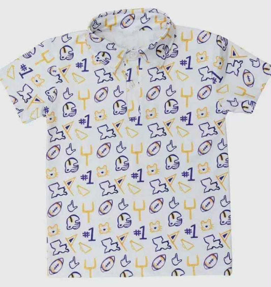 ( Moq 5 ) Preorder Adult Men Short Sleeves Football Buttons Pullover Tigers Shirt Team Tops