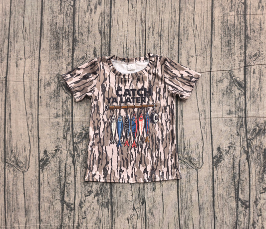 ( No moq ) Preorder Baby Boys Kids Short Sleeves Fishing Camo Tee Shirt
