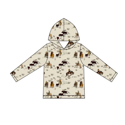 ( Moq 5 ) Preorder Baby Boys Kids Long Sleeves Western Hoodie Pullover Shirt Clothes