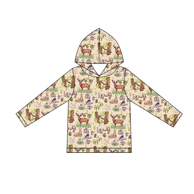 ( Moq 5 ) Preorder Baby Boys Kids Long Sleeves Animals Hoodie Pullover Shirt Clothes