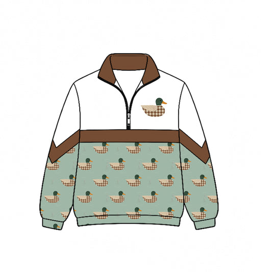 ( Moq 5 ) Preorder Baby Boys Kids Long Sleeves Ducks Zipper Pullover Shirt