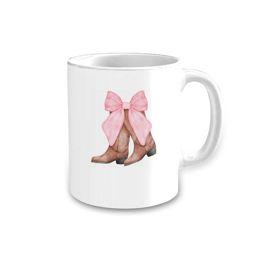 ( No moq ) Preorder Ceramic Mug Western Bow Boots Cup Free Sipping