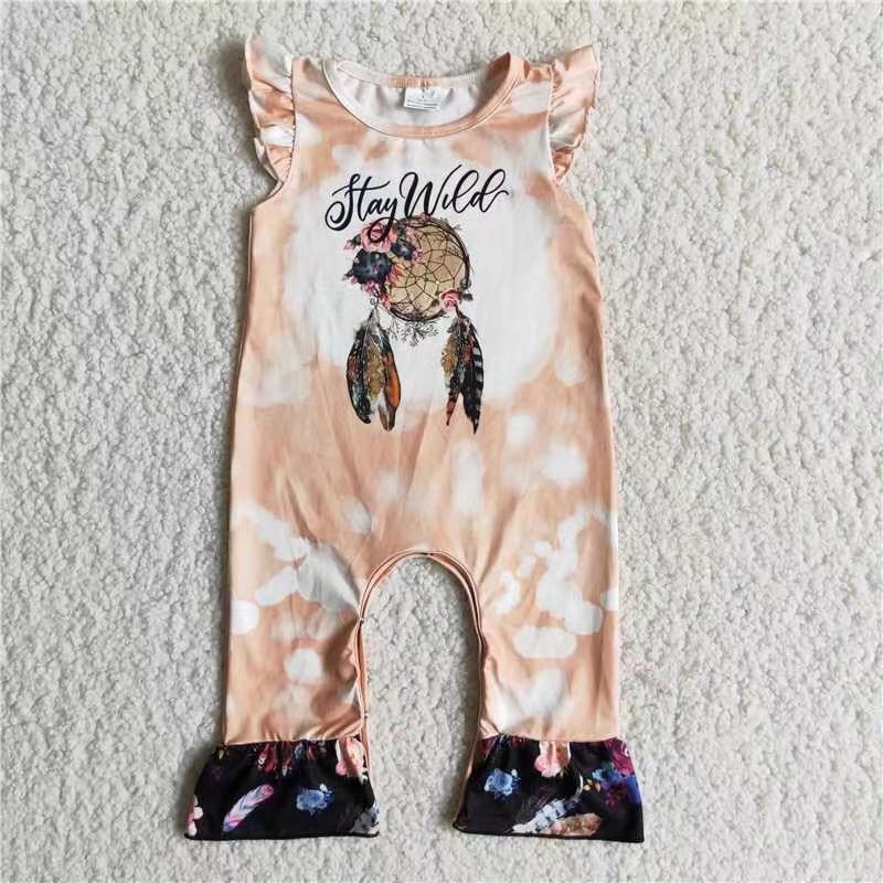 Promotion Baby Girl Short Sleeves Dreamcatcher Romper