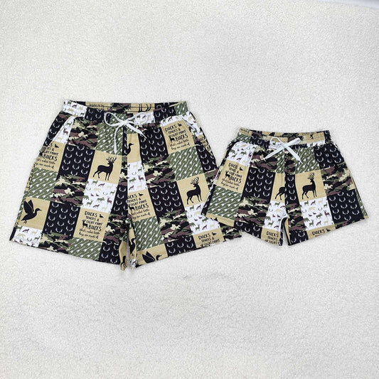 Daddy and Me Baby Boy Duck Deer Camo Sibling Family Swimsuit Trunks