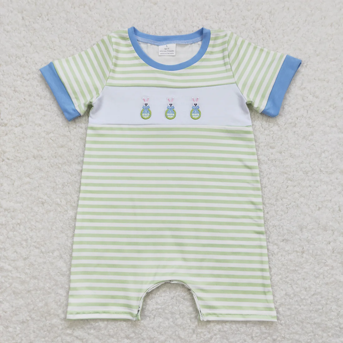 Baby Boy Girl Embroidery Easter Rabbits Sibling Romper Clothes Set