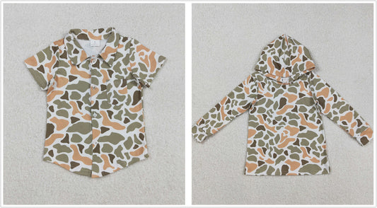 Boys Kids Green Orange Camo Hunting Shirt Sibling Clothes RTS