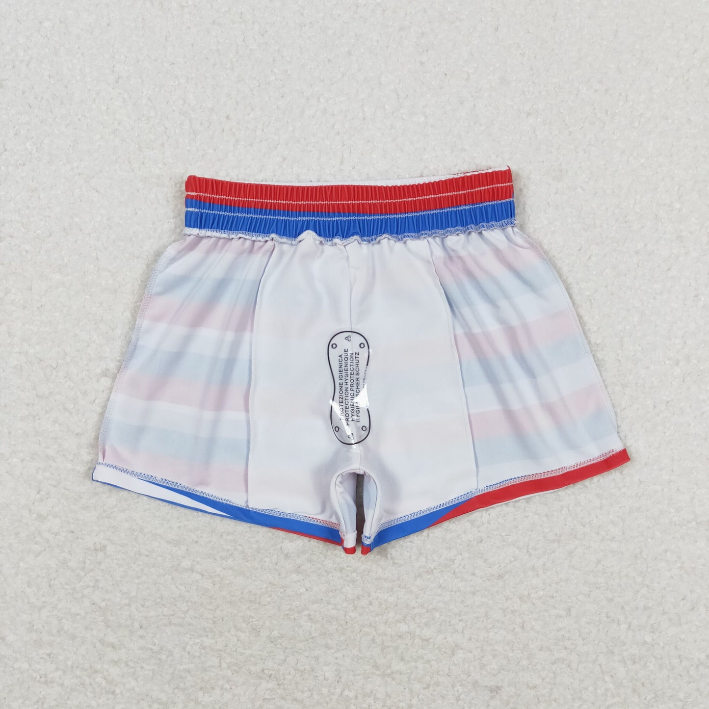 Baby Boy One Piece Red Blue Stripes July 4th Swimsuits Trunks Swimwear