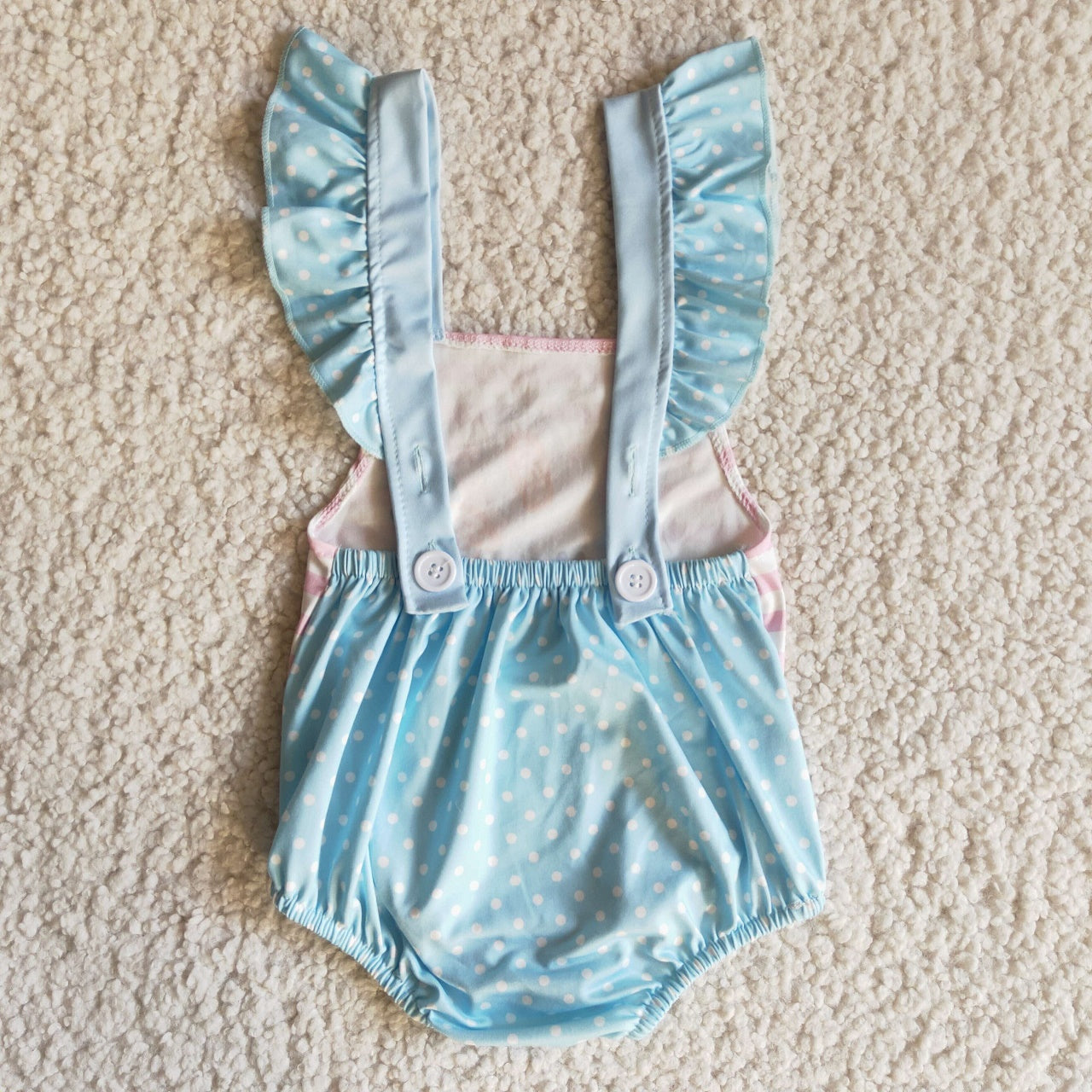 Promotion Easter Baby Boy Rabbit Carrot Shirt Blue Stripes Shorts Outfit RTS