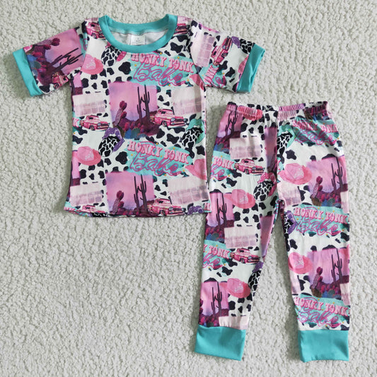 Promotion Baby Girl Western Howdy Pajamas Set RTS