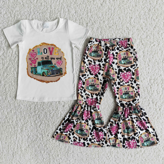 Promotion Baby Girls Kids Bell Pants Car Set RTS