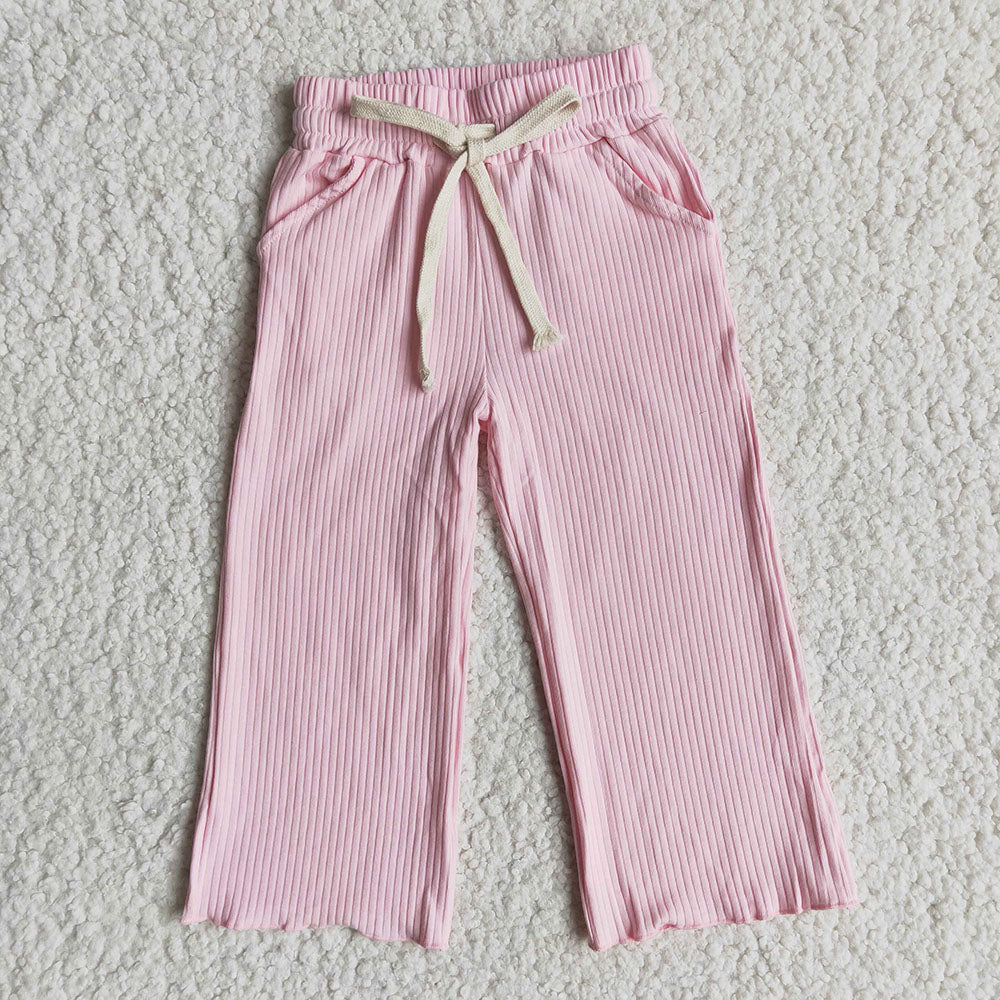 Baby Girl Cotton Ribbed Pockets Pants Sibling Clothes RTS
