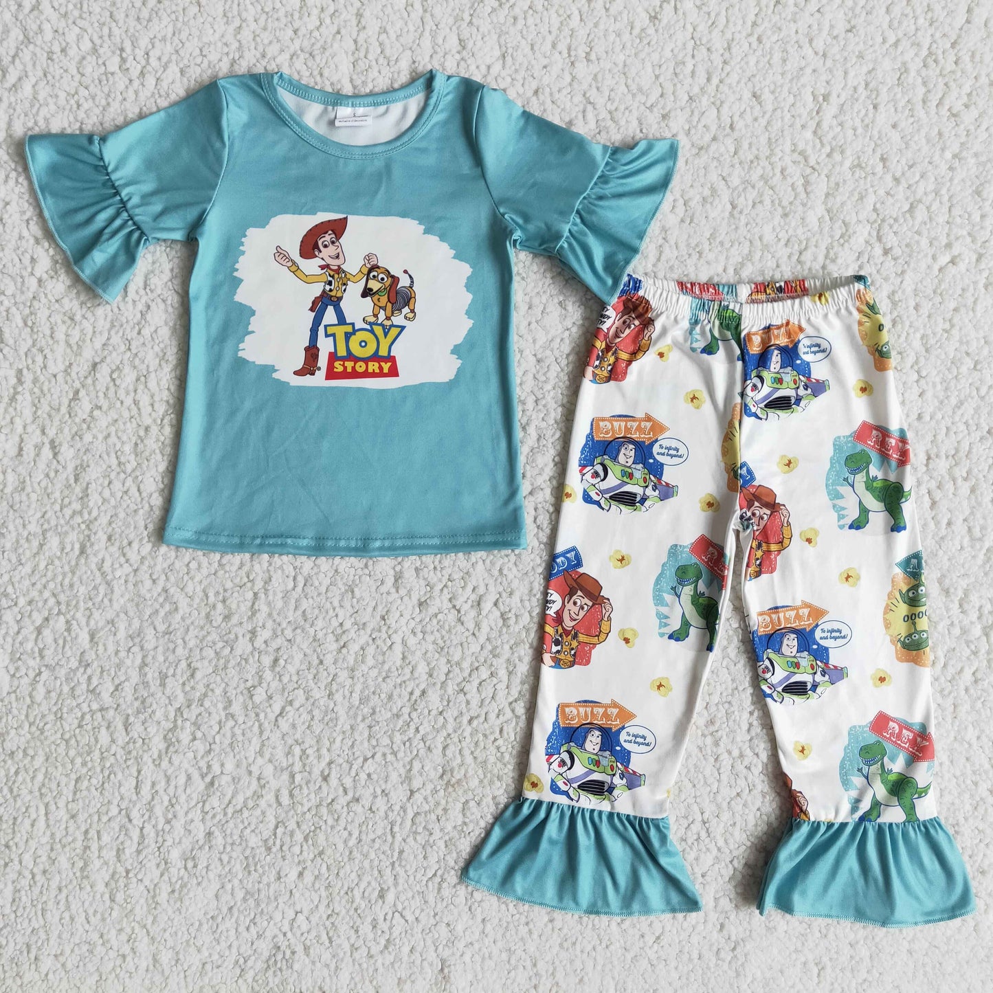 Promotion Baby Girl Shirt Sleeves Shirt Pants Toys Set Pajamas RTS