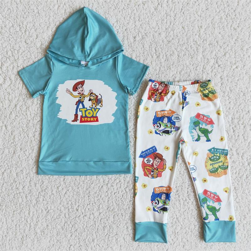 Promotion E7-30 Baby Boy Hoodie Short Sleeves Shirt Pants Outfit