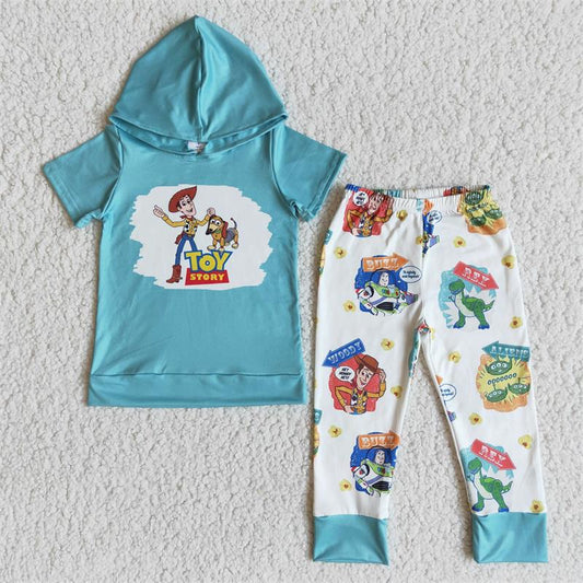 Promotion E7-30 Baby Boy Hoodie Short Sleeves Shirt Pants Outfit
