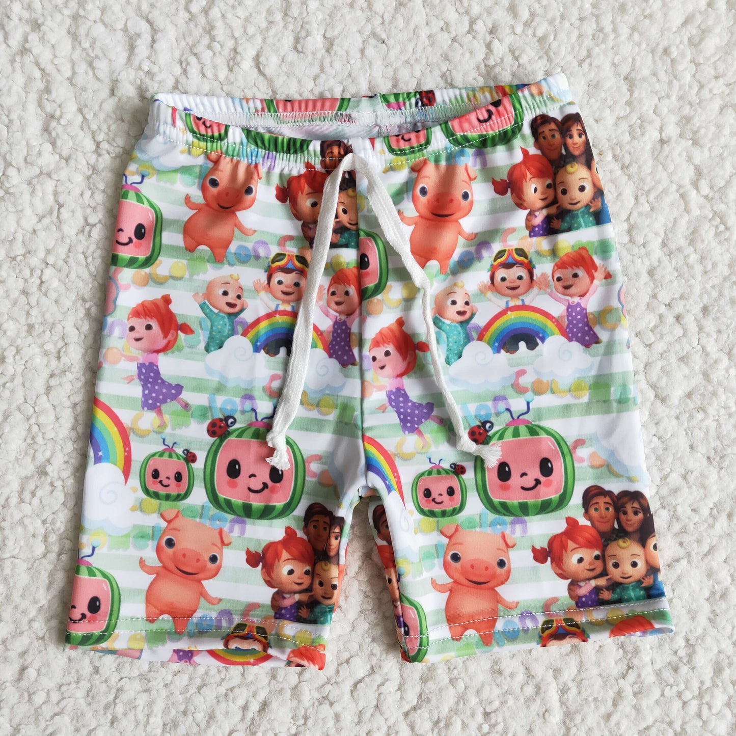 Promotion Baby Boy Toddler Cartoon Melon Green Swim Trunks Shorts RTS