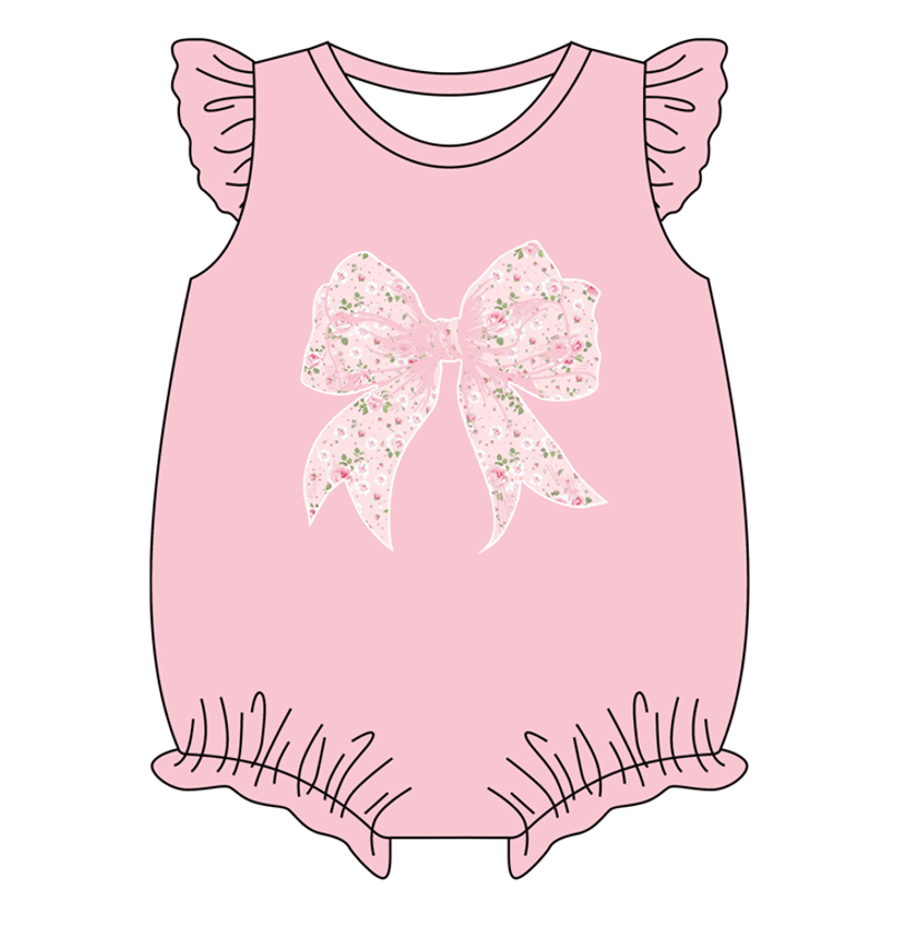 Baby Boy Girl Flower Pink Bows Sibling Dress Romper Clothes Set ( Moq 5 Each style )11.30