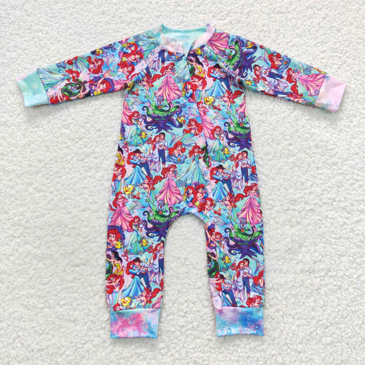 LR0488 Baby Girl Long Sleeves Princess One Piece Romper