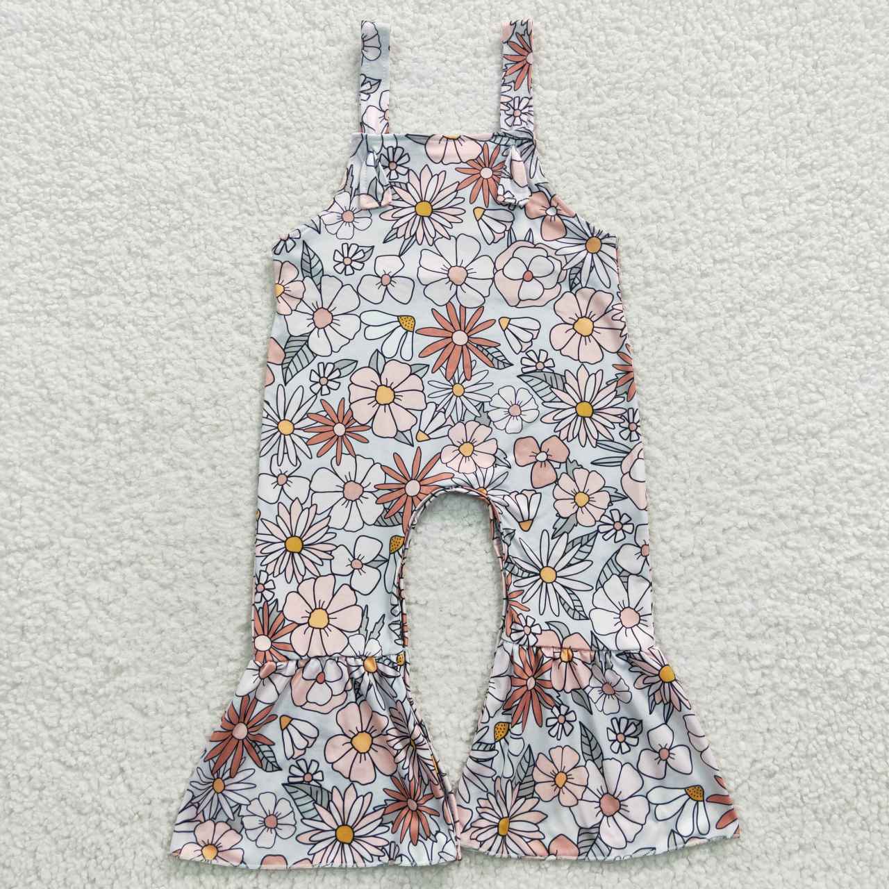SR0378 Baby Girl Floral Summer Sleeveless Flower jumpsuit