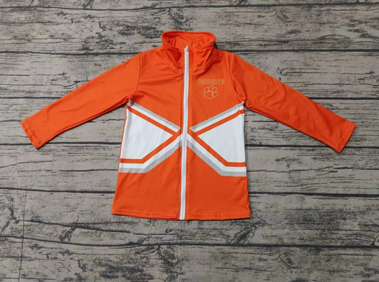 Baby Boy Orange Long Sleeves Zipper Team Shirt Tops