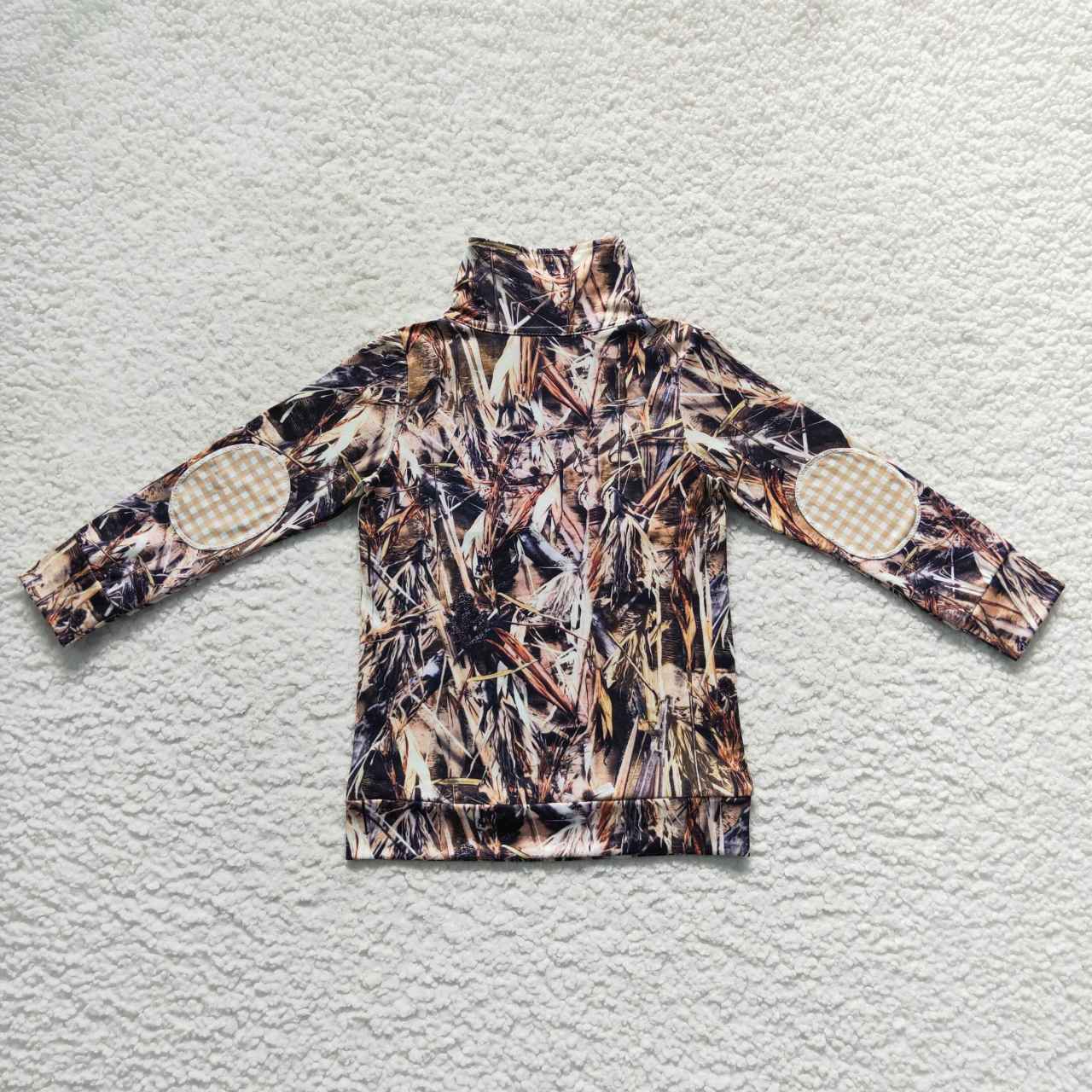 BT0333 Baby Boy Long Sleeves Dog Camo Zipper Hunting Pullover