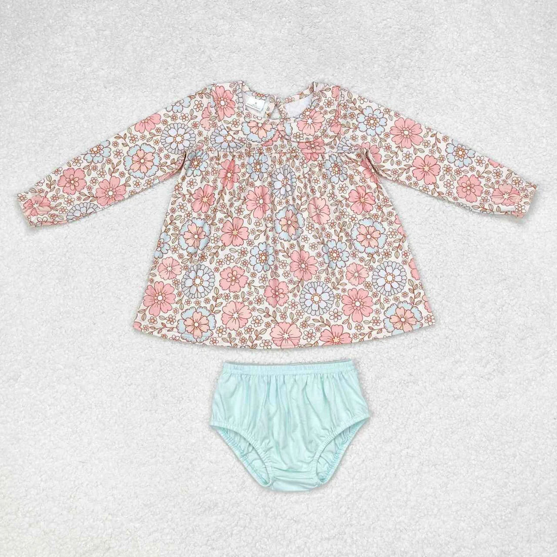 Sibling Baby Girls Kids Long Sleeves Flower Bubble Romper Set Clothes RTS