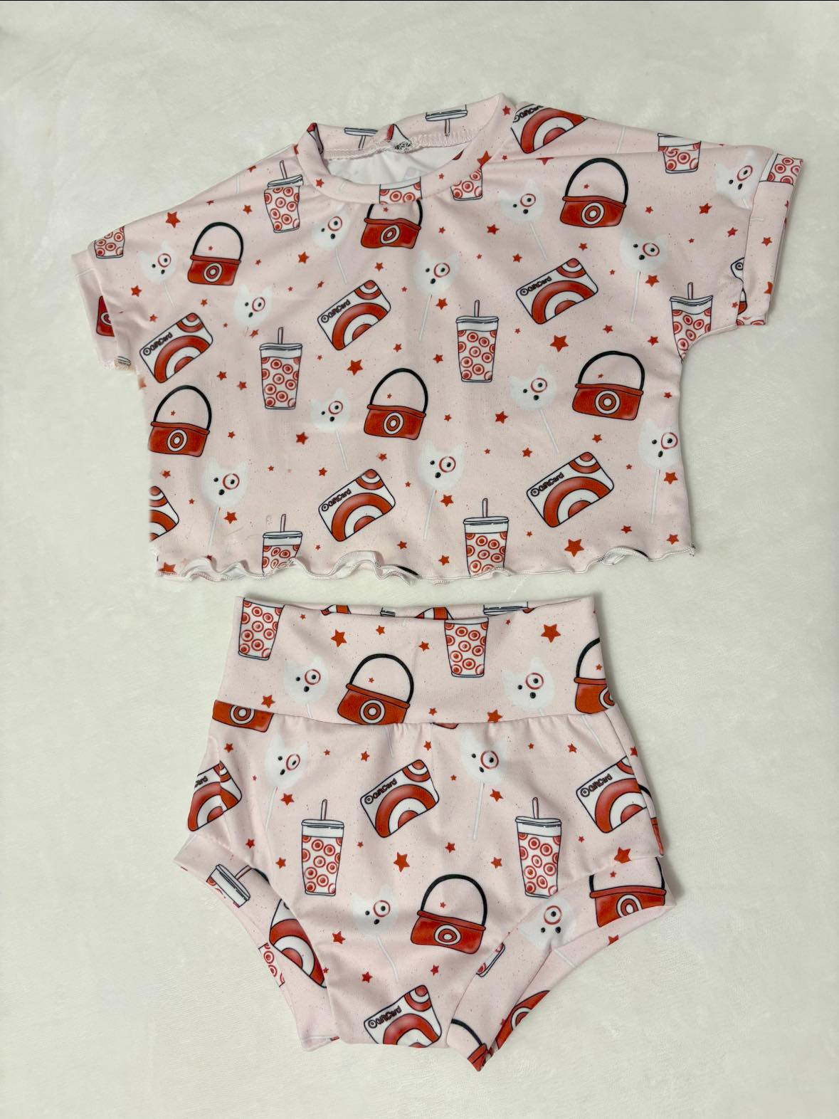 Preorder Baby Girl Sleeves Shirt Bummie Shorts Clothes Set