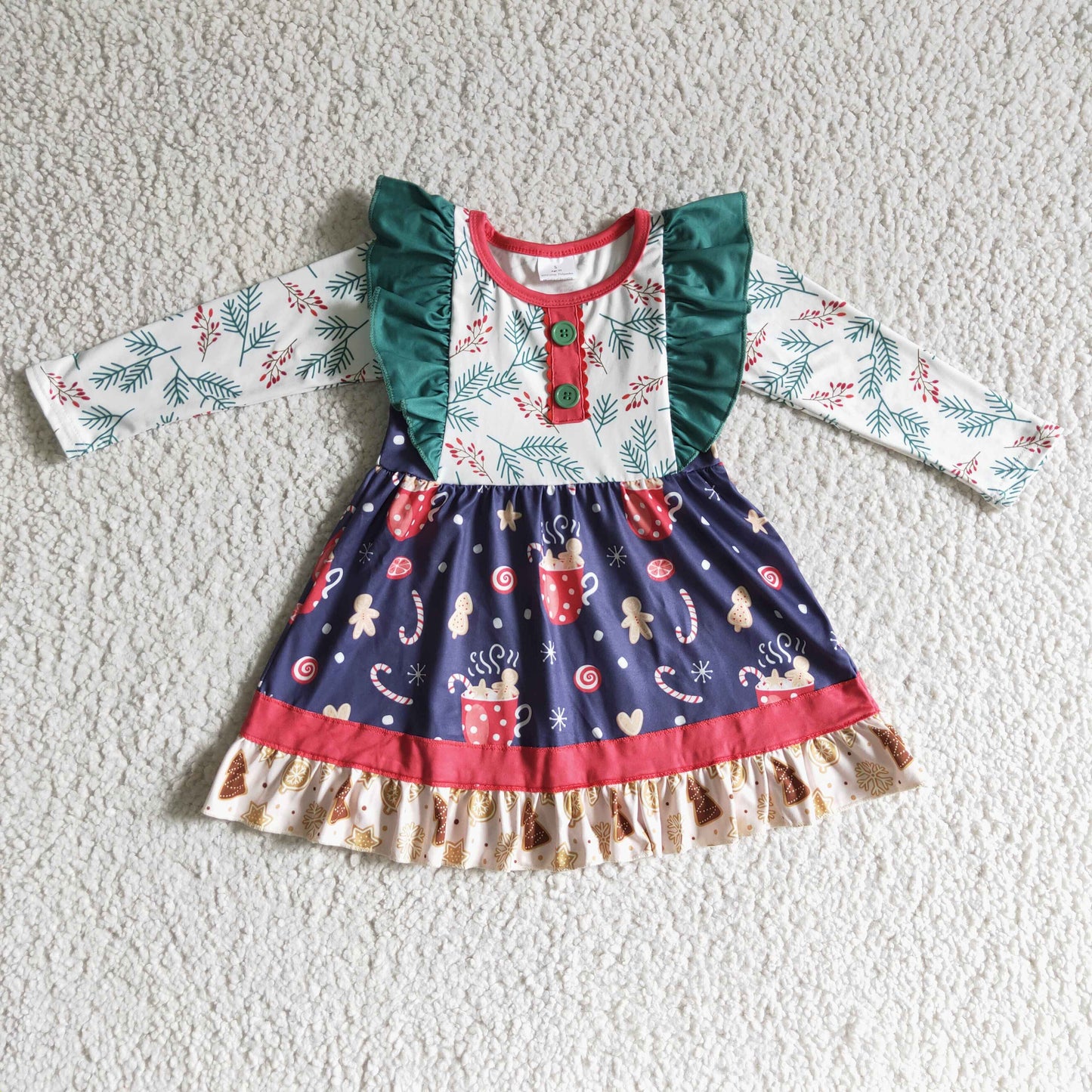 Promotion Baby Girl Christmas Gingerbread Dress