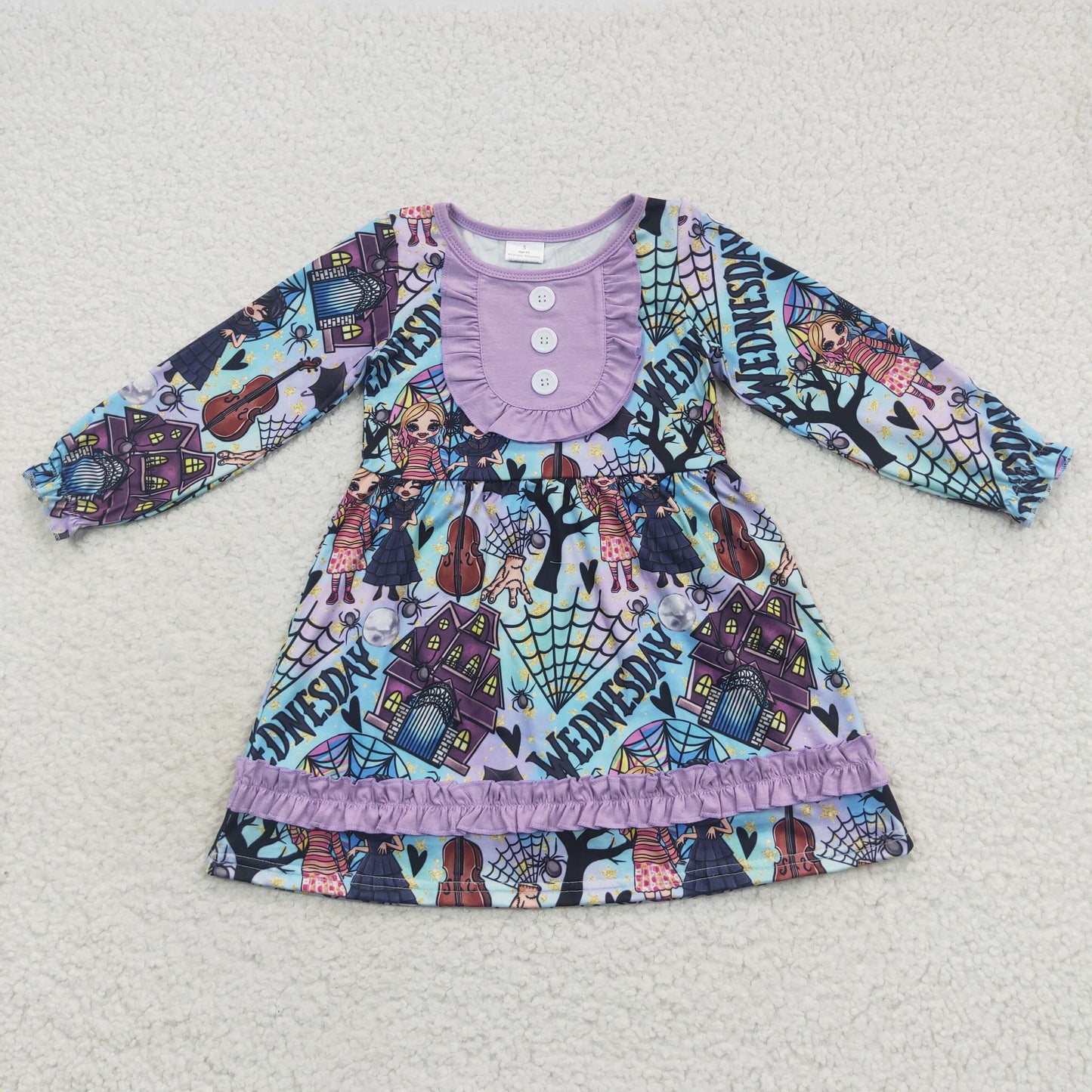 Promotion Baby Girl Long Sleeves Halloween Dress RTS