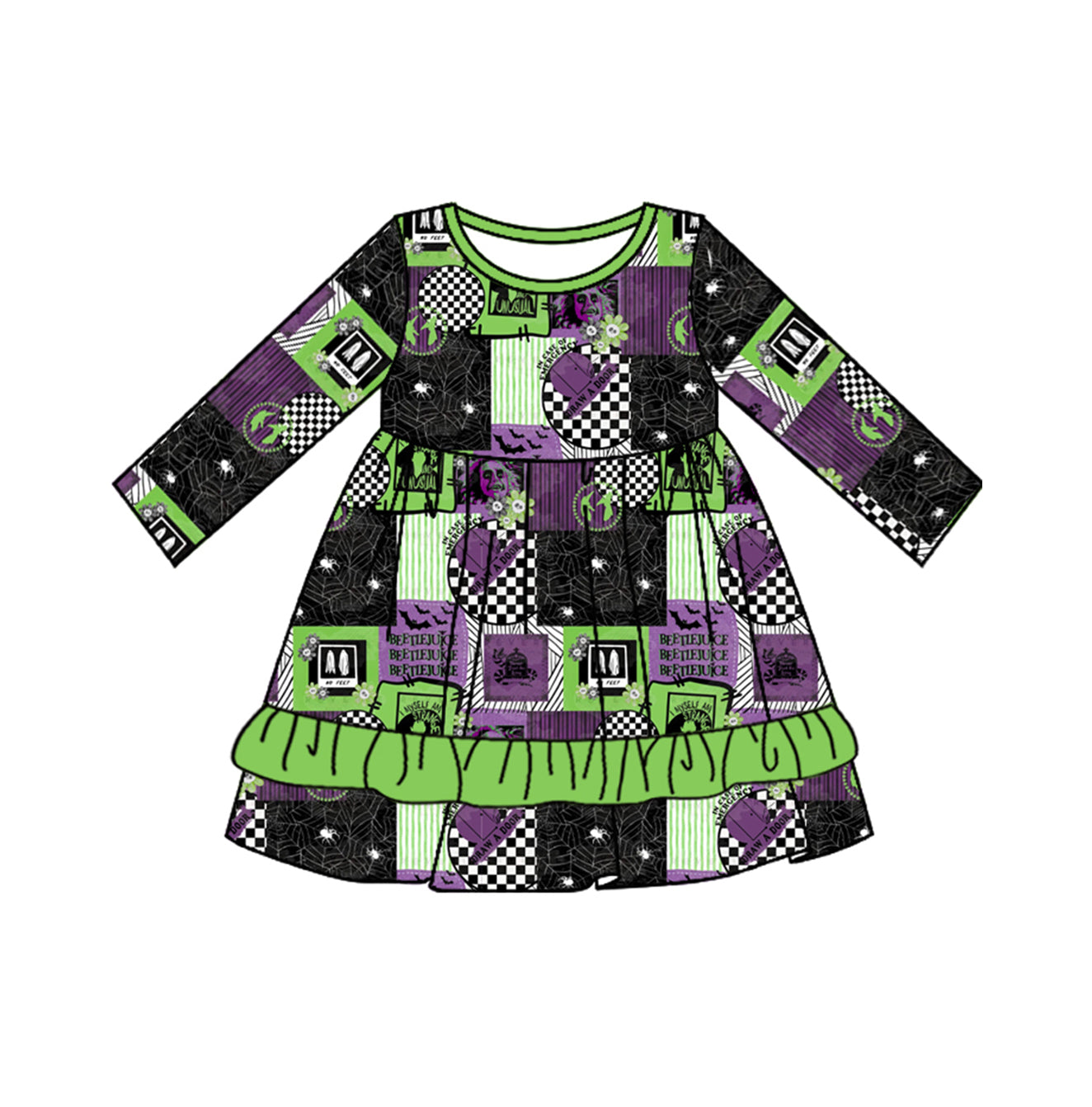 Pre-order Baby Girl Halloween Green Dress