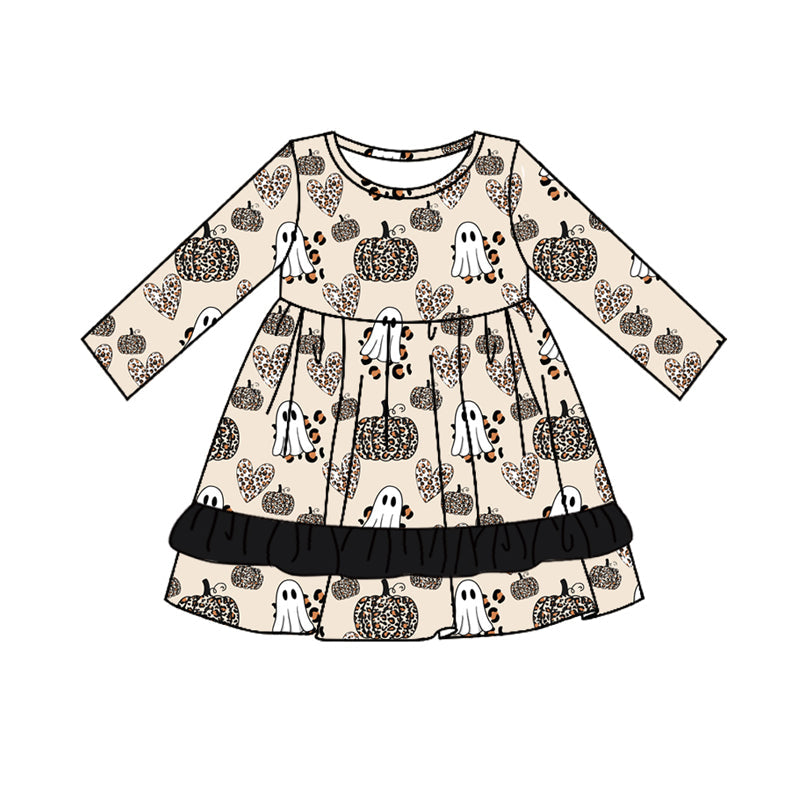 Pre-order Baby Girl Halloween Pumpkin Ghost Dress