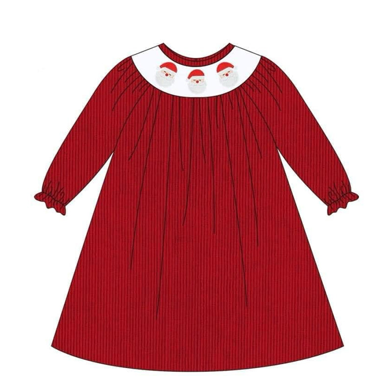 Pre-order Baby Girl Christmas Red Santa Long Sleeves Dress