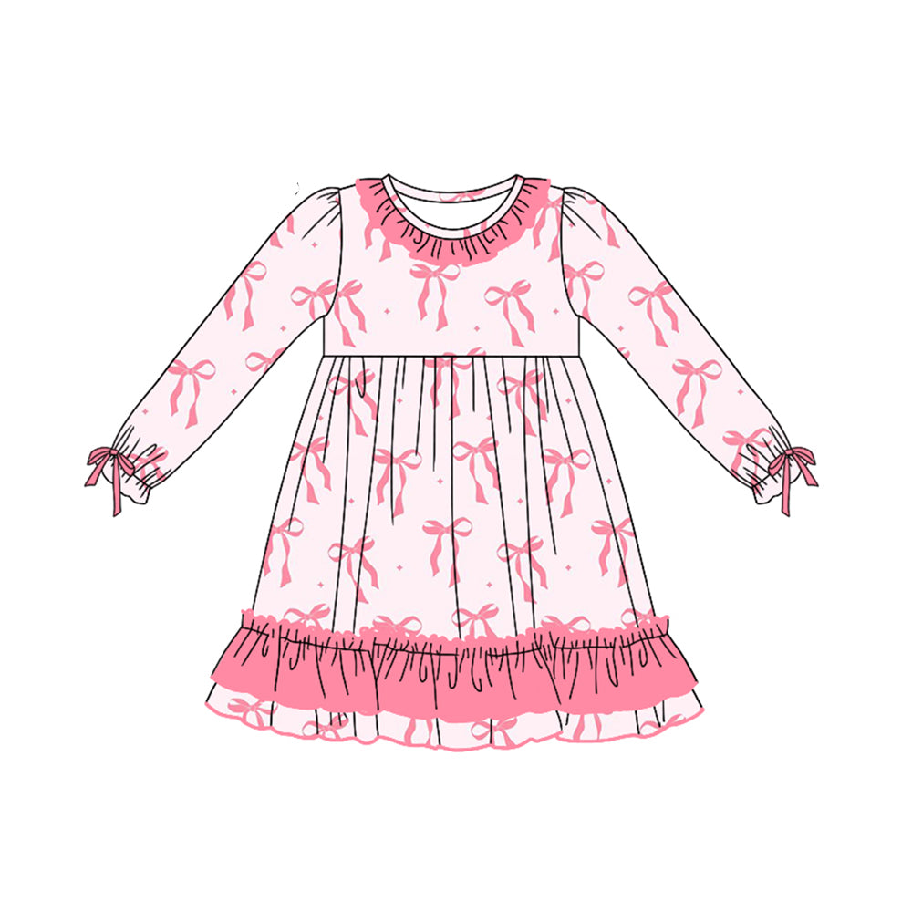 Pre-order Baby Girl Bows Ruffle Pink Dress