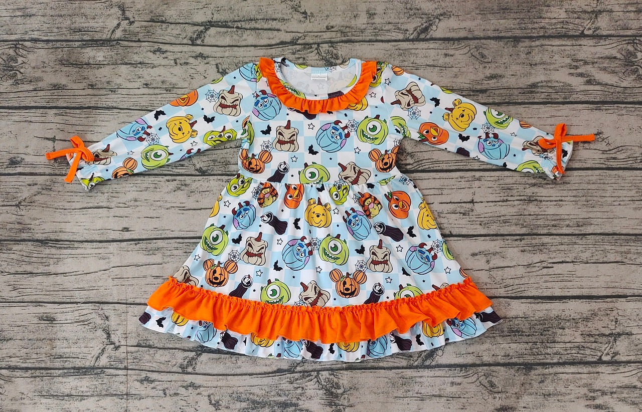 Baby Girl Long Sleeves Cartoon Pumpkin Halloween Dress