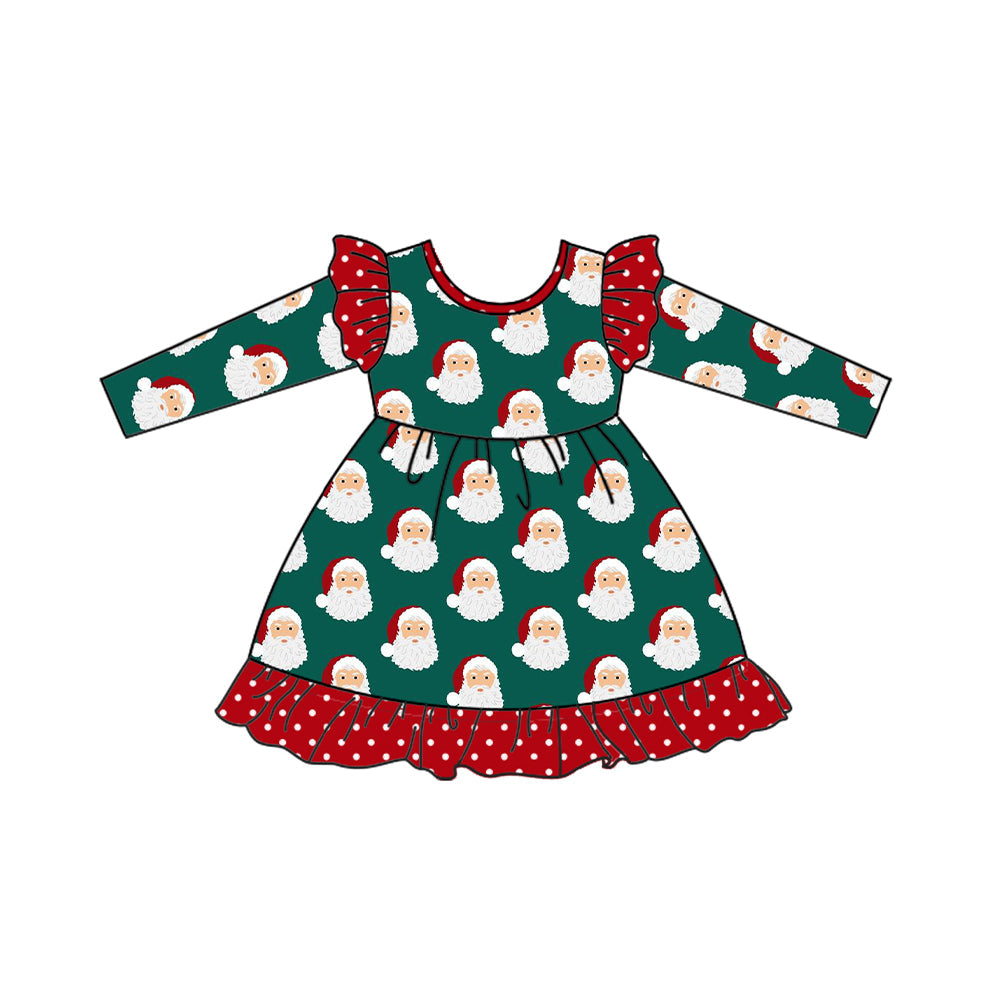 Pre-order Baby Girl Christmas Santa Green Dress