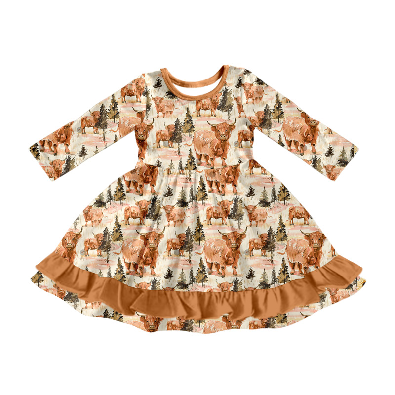 Pre-order Baby Girl Western Cow Tree Dress