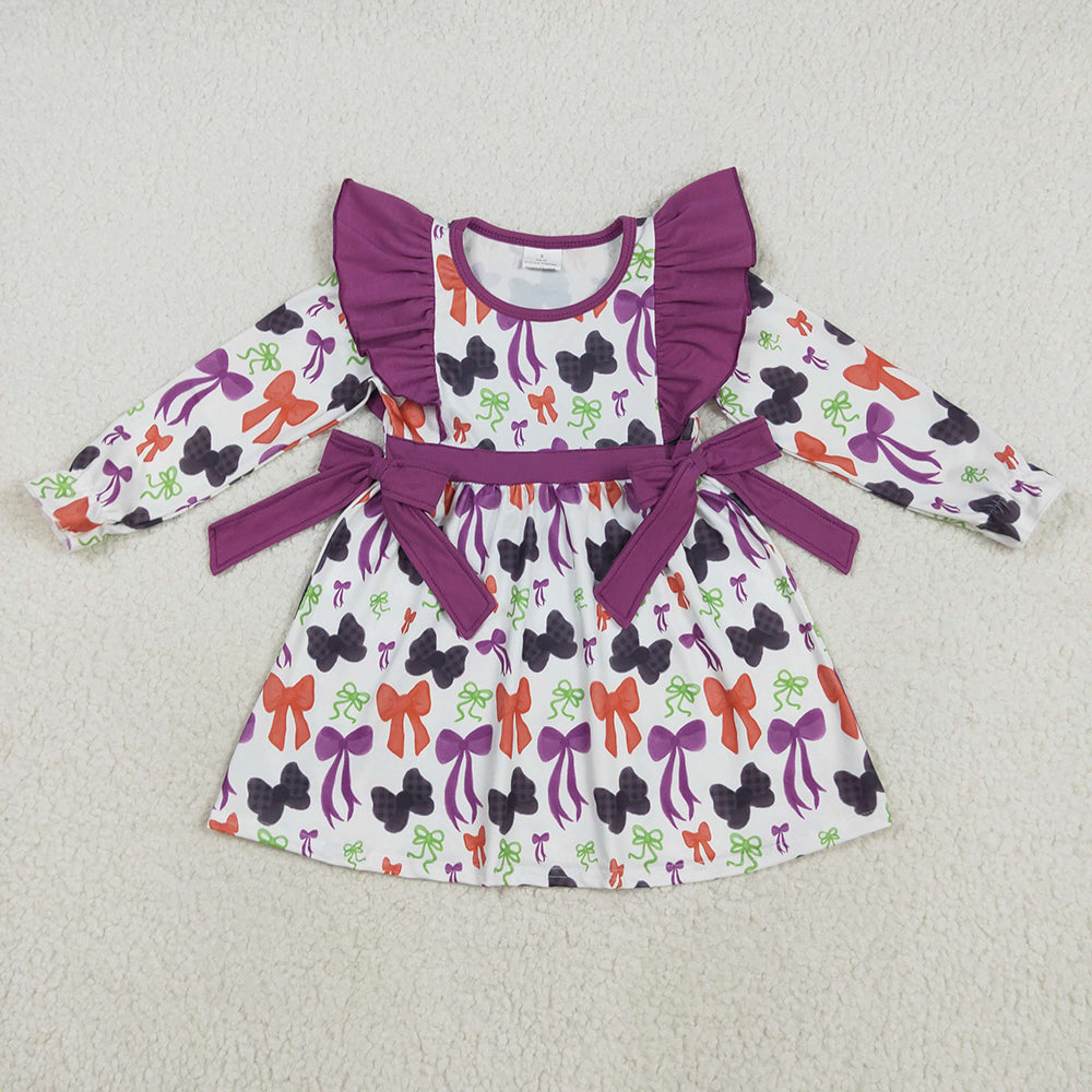 Baby Girl Long Sleeves Bows Halloween Sibling Romper Dress Clothes RTS