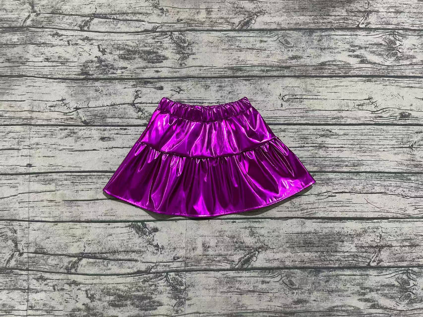 Baby Girl Purple Leather Skort Skirt RTS