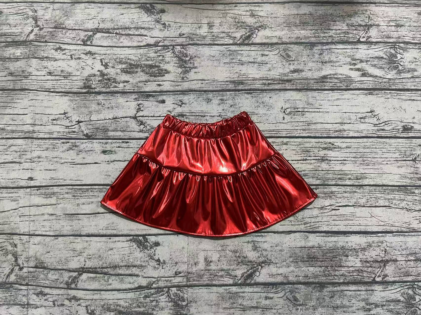 Baby Girl Red Leather Skort Skirt RTS