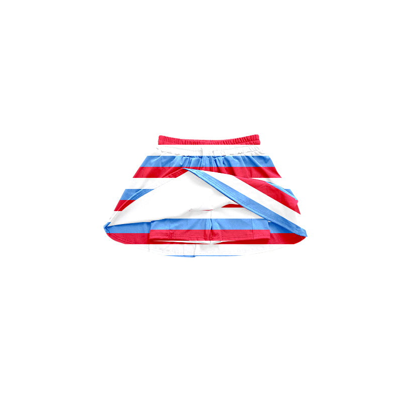 Preorder Baby Girl July 4th Stripes Summer Skort Shorts Skirt