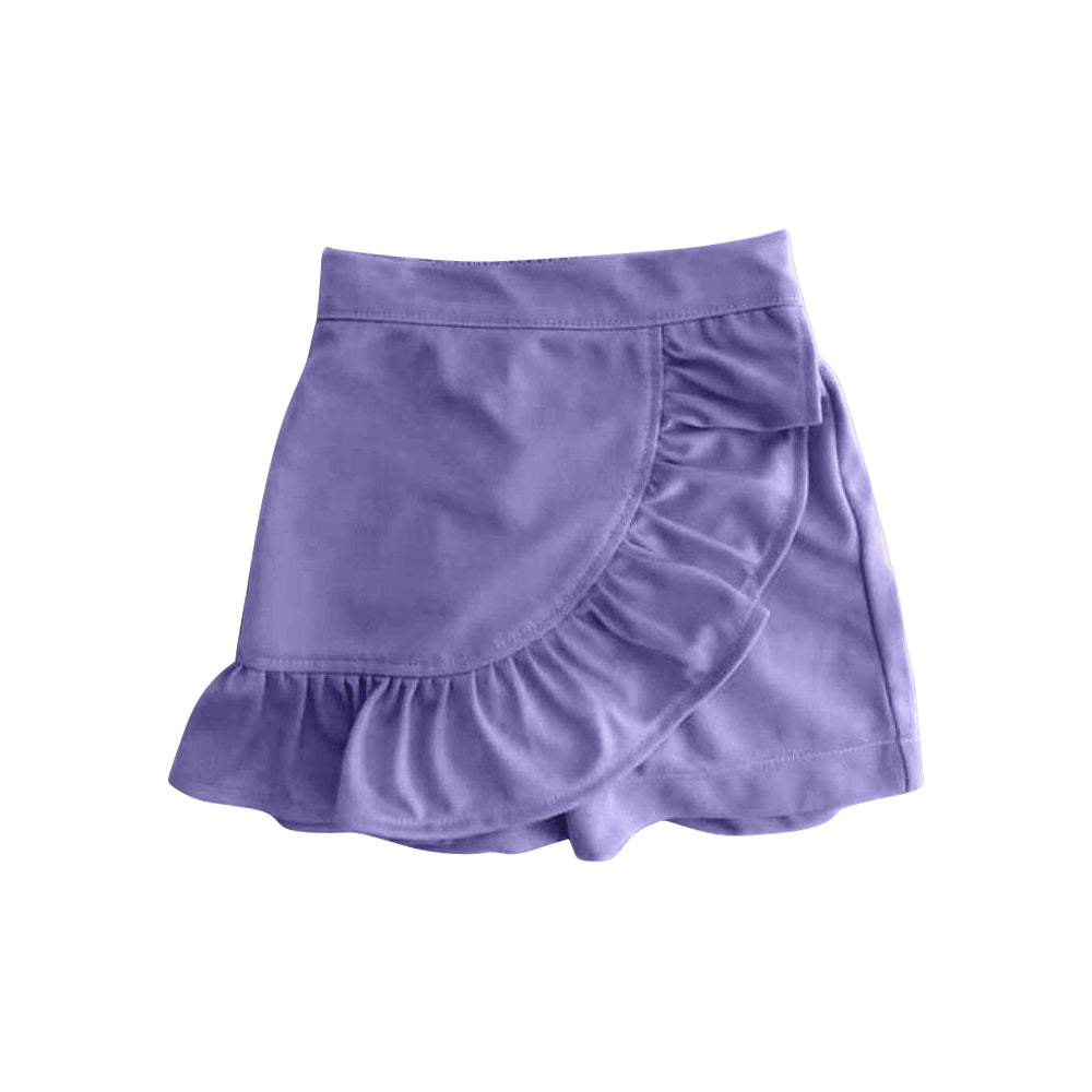 Preorder Baby Girl Kids Ruffle Purple Shorts Skirt Skort Clothes ( Moq 5 )