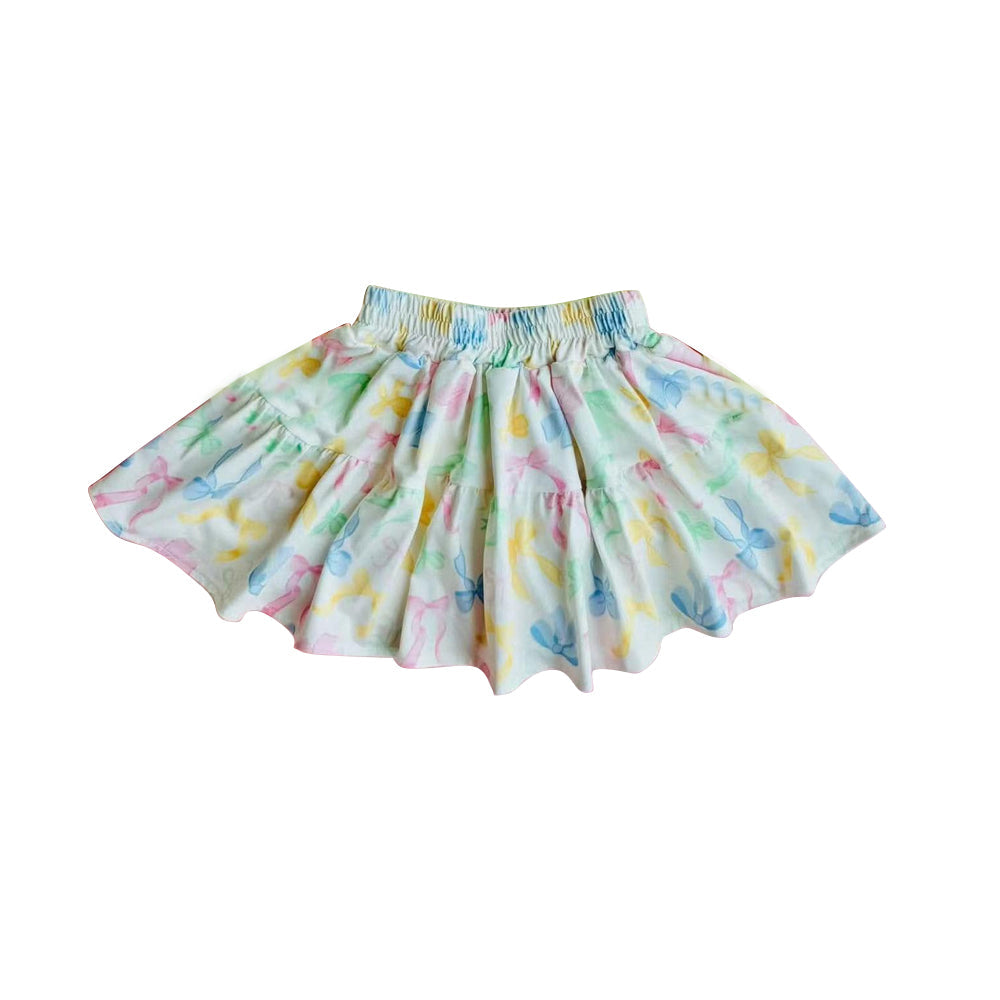Preorder Baby Girl Toddler Colorful Bows Ruffle Skirts ( Moq 5 )