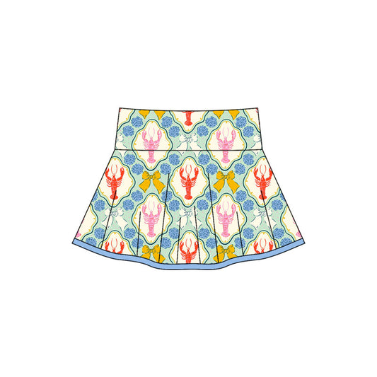 ( Moq 5 ) Preorder Baby Girl Crayfish Bows Shell Yoga Active Skort Bottom
