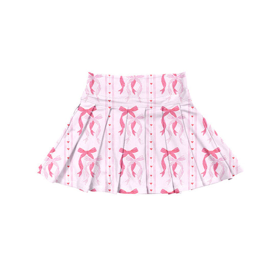 ( Moq 5 ) Preorder Baby Girl Pink Bows Summer Yoga Active Skirts Shorts Skorts Bottom
