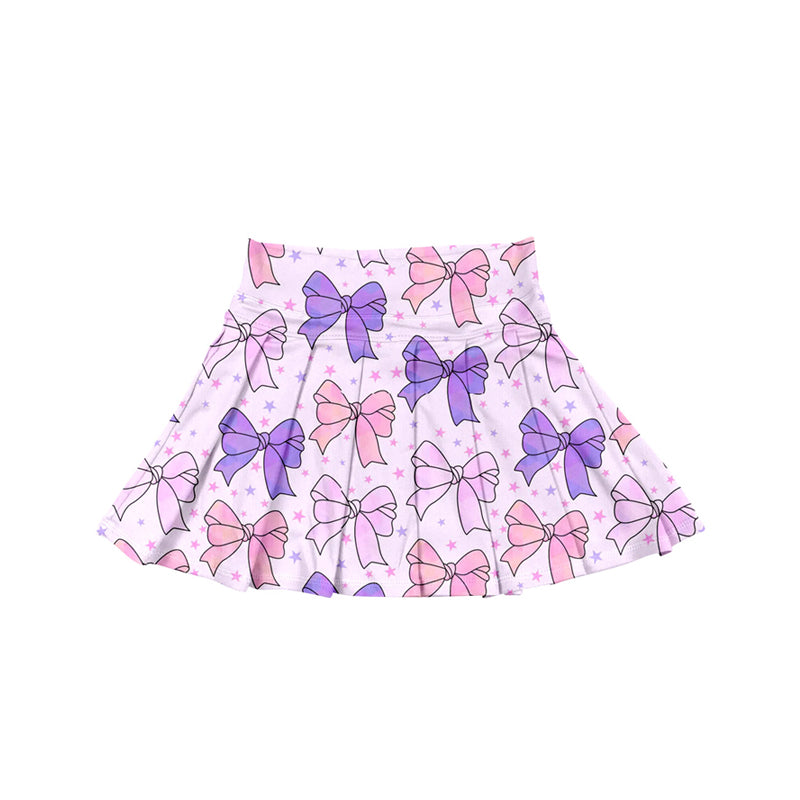 ( Moq 5 ) Preorder Baby Girl Bows Stars Summer Yoga Active Skirts Shorts Skorts Bottom