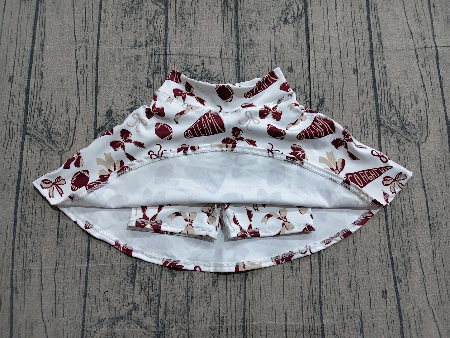 ( Moq 5 ) Preorder Baby Girls Kids Football Bows Cheer Skirt Shorts Bottoms Yoga Active Team Clothes