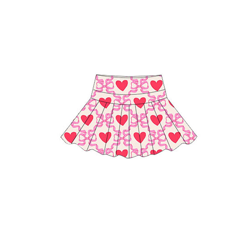 ( Moq 5 ) Preorder Baby Girls Valentine Hearts Bows Yoga Skirt Shorts Bottom