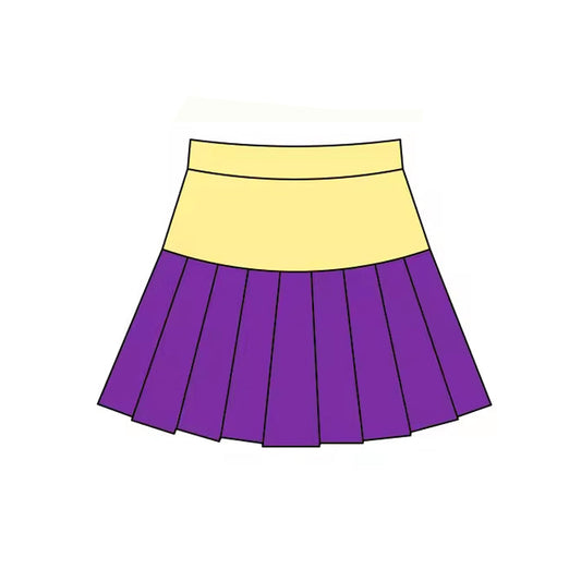 ( Moq 5 ) Preorder Baby Girls Mardi Gras Yellow Purple Yoga Skirt Shorts Bottom