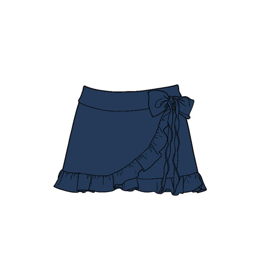 ( Moq 5 ) Preorder Baby Girls Navy Ruffle Skirt Shorts Yoga Skort Bottoms