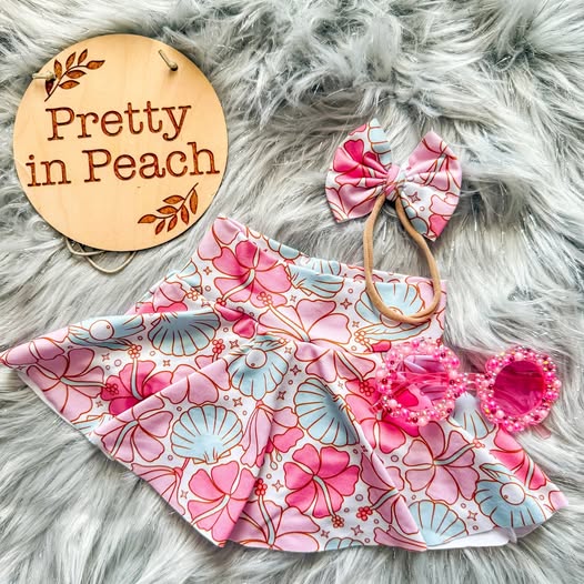 ( Moq 5 ) Preorder Baby Girls Kids Shell Flowers Skirt Shorts Bottom Yoga Clothes