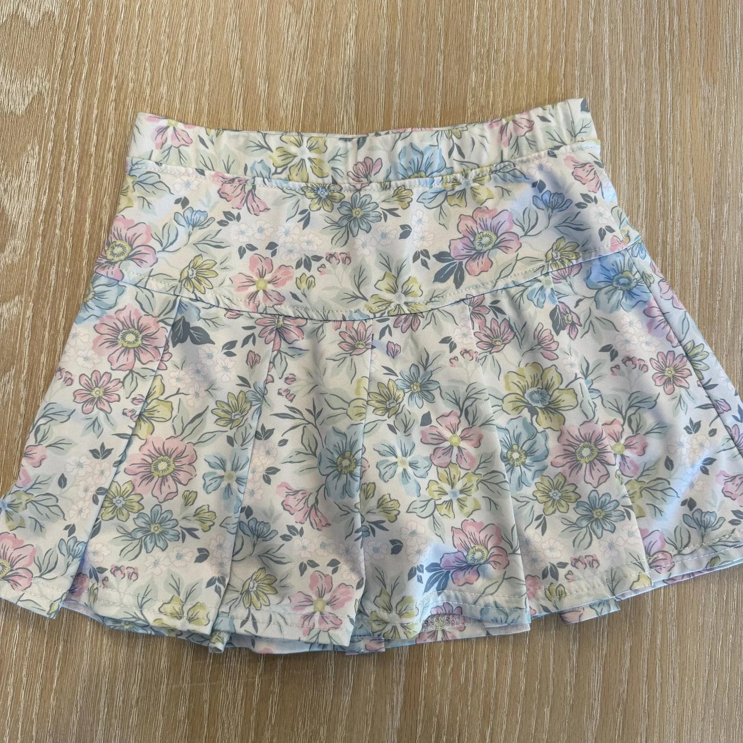 ( Moq 5 ) Preorder Baby Girls Kids Flower Yoga Shorts Skirt Ruffle Skort